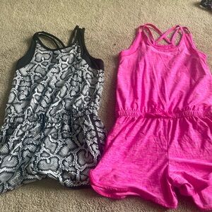 Pink and Black Kids Romper Set